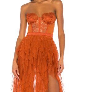 For Love & Lemons X REVOLVE Bustier Gown Rust Size L